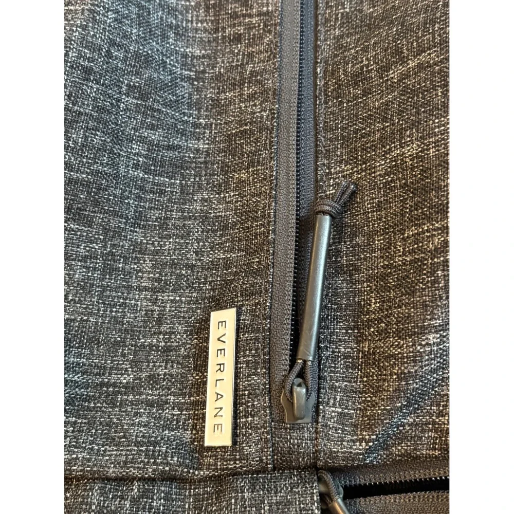Everlane Street Nylon‎ Zip Backpack Dark Grey Crosshatch Minimalist Bag